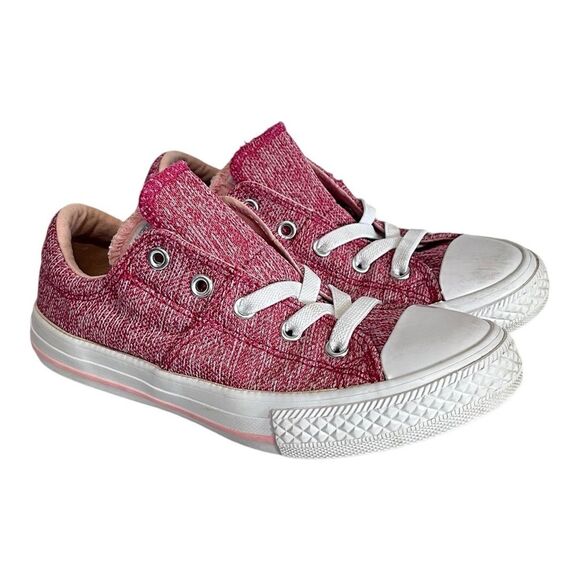 Converse | Girls Kids Pink White No Tie Multi Tongue Shoes Little Girl 1 - Picture 1 of 9